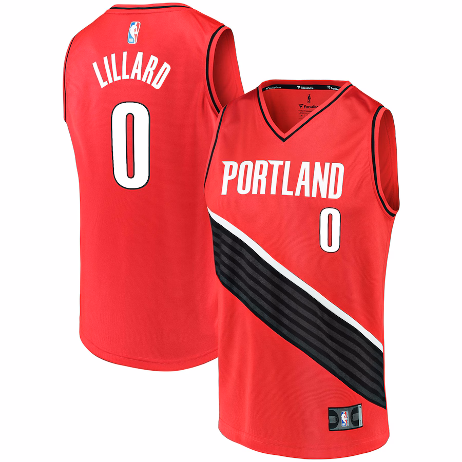 Men's Portland Trail Blazers Damian Lillard Fanatics Red Fast Break Replica Jersey - Statement Edition - Ujersey