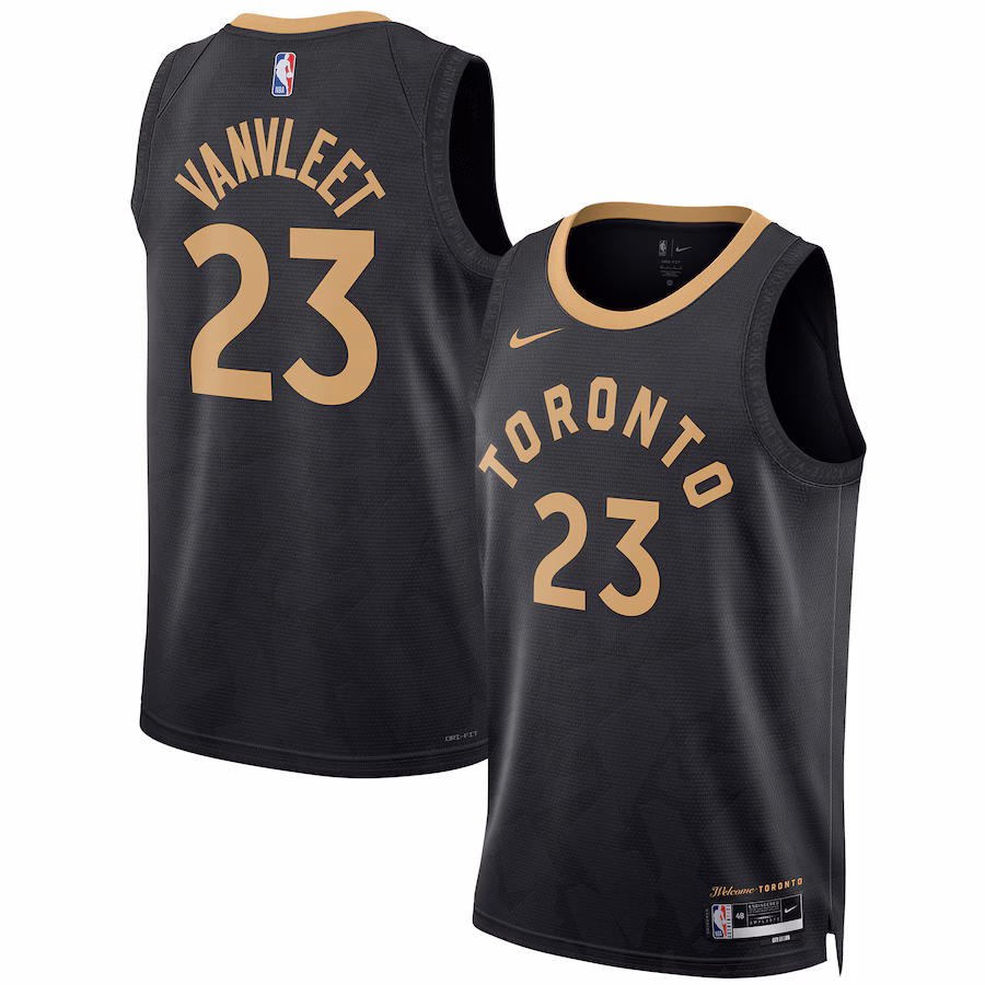 Unisex Toronto Raptors Fred VanVleet Nike Black 2022/23 Swingman Jersey - City Edition - Ujersey
