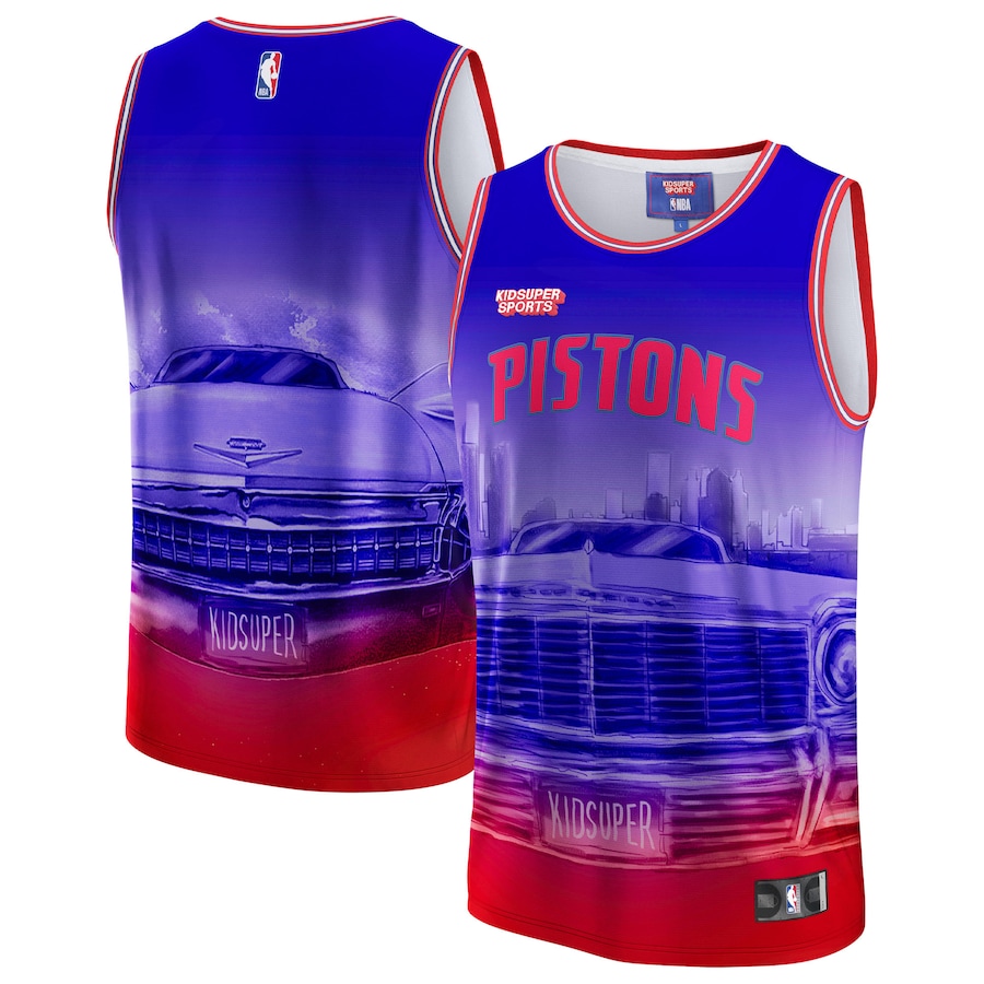 Unisex Detroit Pistons NBA & KidSuper Studios by Fanatics Red Hometown Jersey - Ujersey