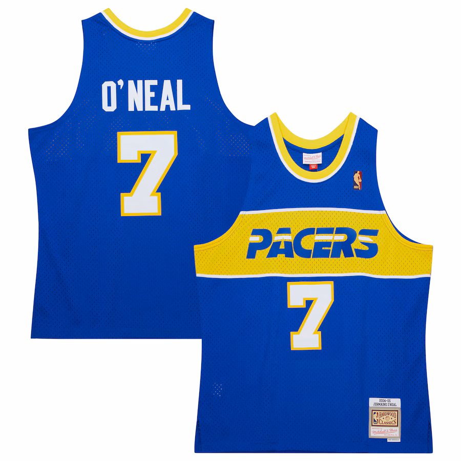 Men's Indiana Pacers Jermaine O'Neal Mitchell & Ness Royal  2004/05 Hardwood Classics Swingman Jersey - Ujersey