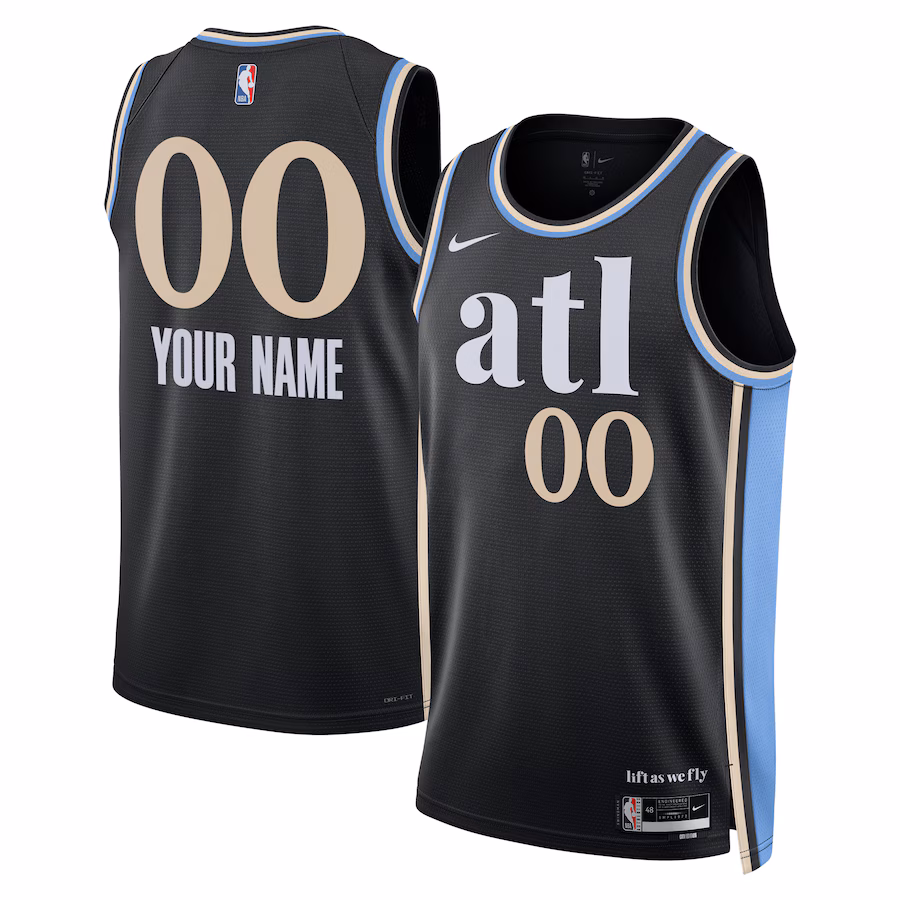 Unisex Atlanta Hawks  Nike Black 2023/24 Custom Swingman Jersey - City Edition - Ujersey