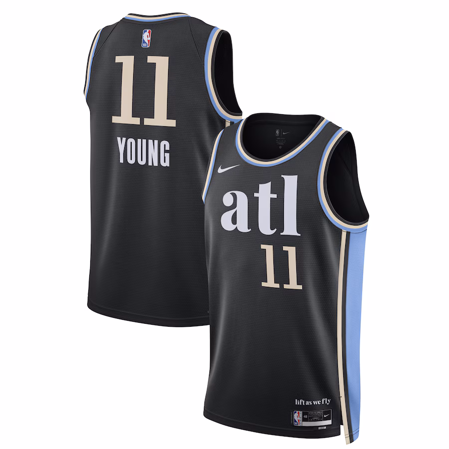 Unisex Atlanta Hawks Trae Young Nike Black 2023/24 Swingman Jersey - City Edition - Ujersey