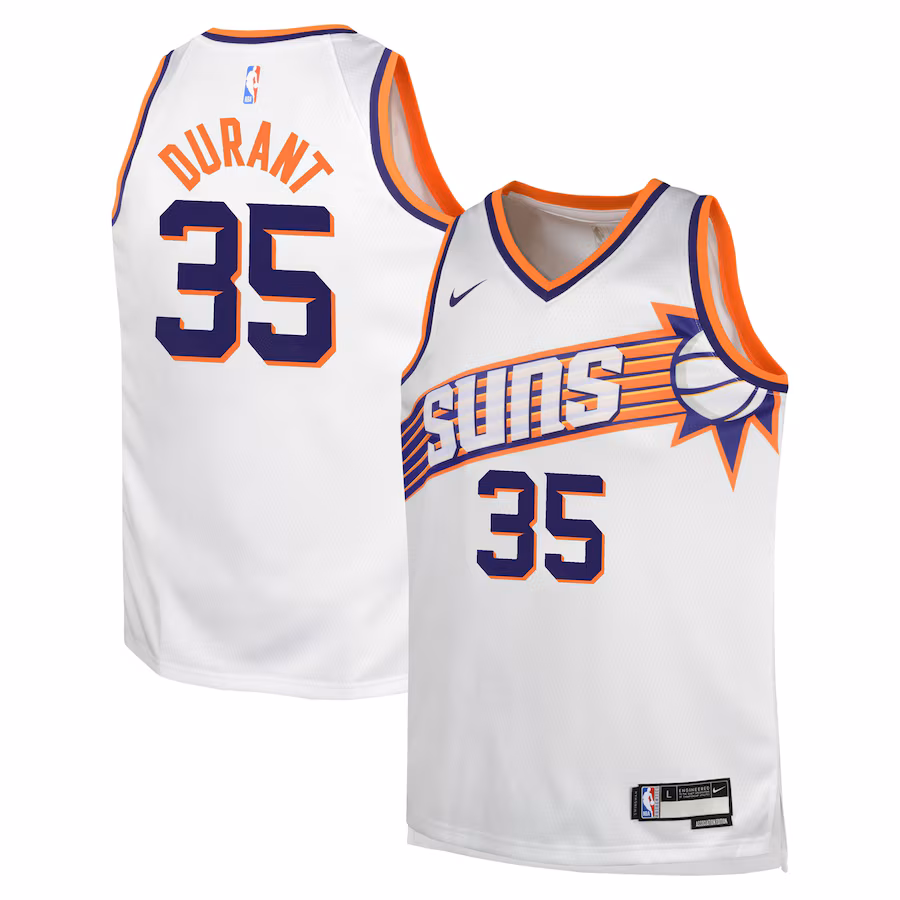 Youth Phoenix Suns Kevin Durant Nike White Swingman Jersey - Association Edition - Ujersey