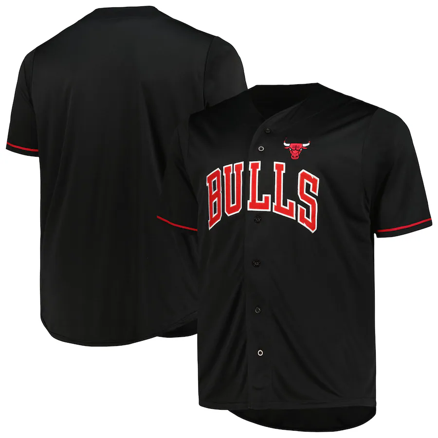Men's Chicago Bulls Profile Black Big & Tall Pop Jersey - Ujersey