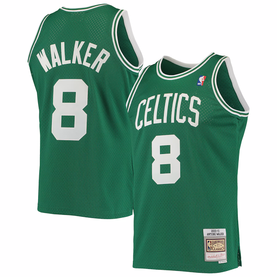 Men's Boston Celtics Antoine Walker Mitchell & Ness Kelly Green 2001/02 Hardwood Classics Swingman Jersey - Ujersey
