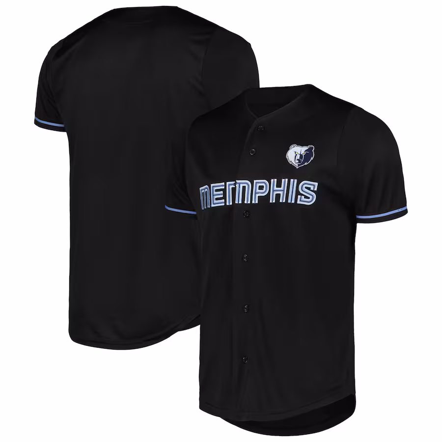 Men's Memphis Grizzlies Fanatics Black Pop Baseball Jersey - Ujersey