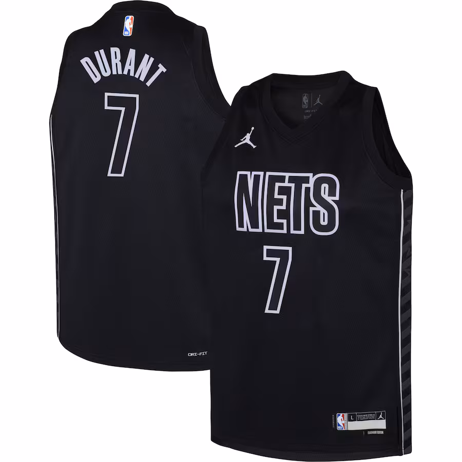 Youth Brooklyn Nets Kevin Durant Jordan Brand Black Swingman Jersey - Statement Edition - Ujersey
