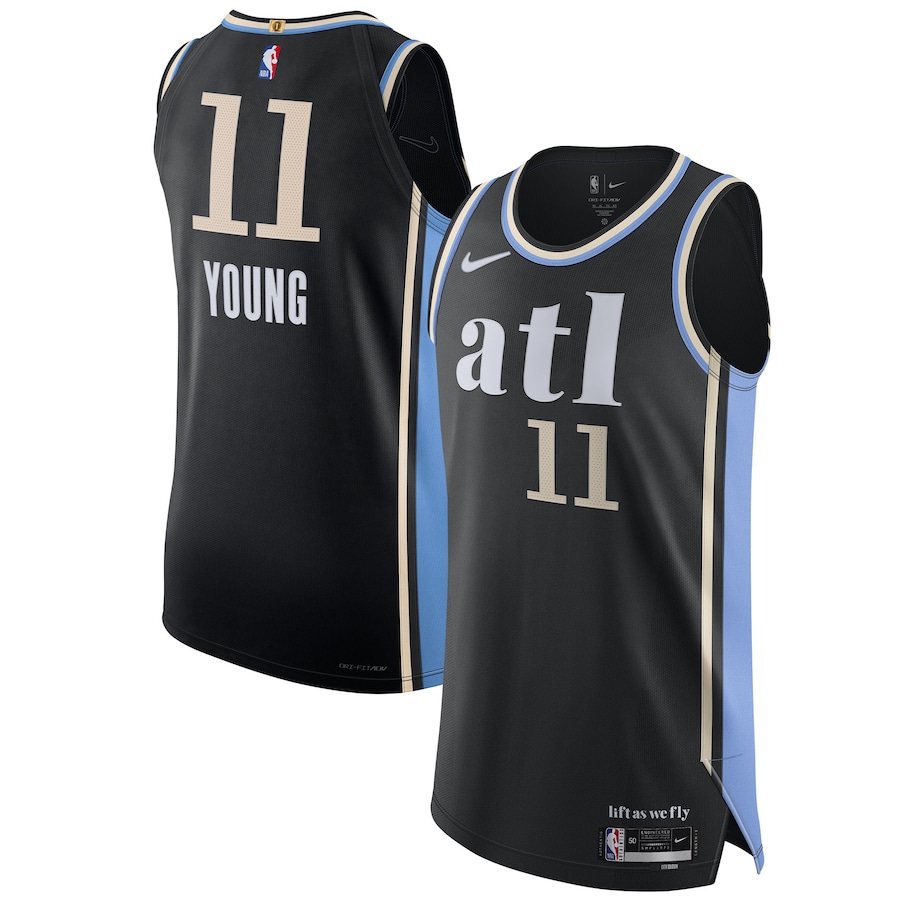 Men's Atlanta Hawks Trae Young Nike Black  Authentic Jersey - City Edition - Ujersey