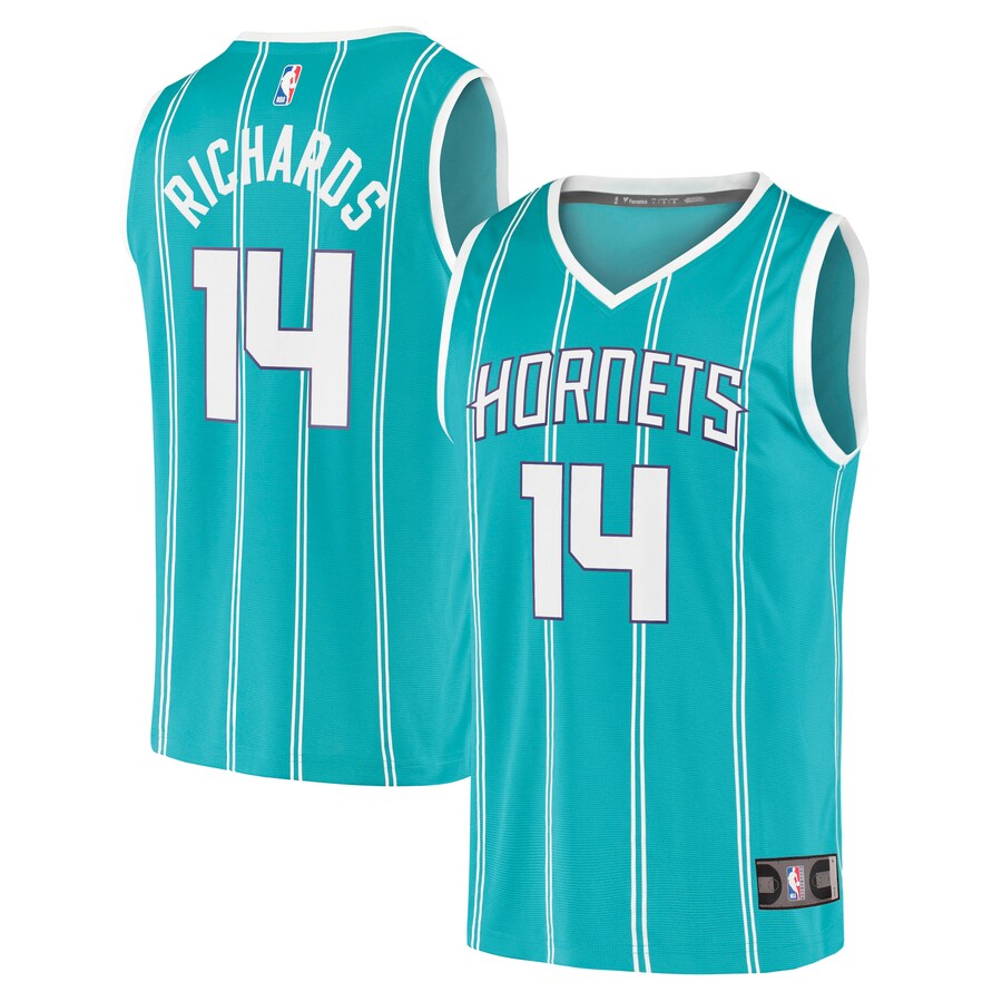 Men's Charlotte Hornets Nick Richards Fanatics Teal Fast Break Replica Jersey - Icon Edition - Ujersey