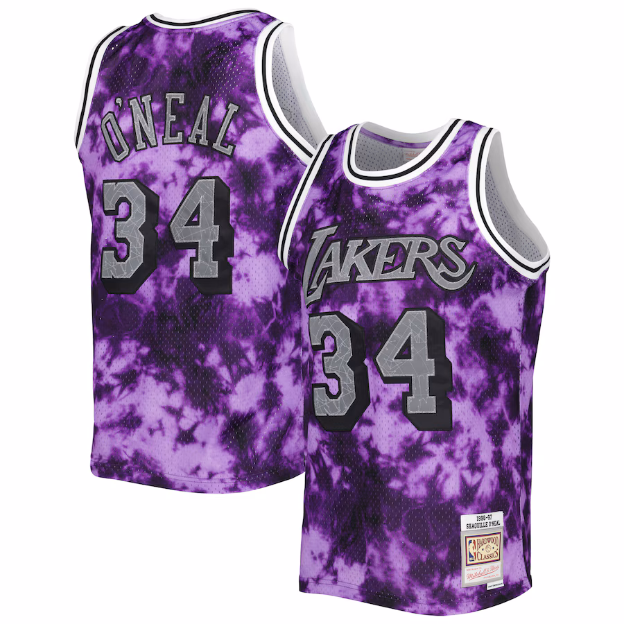 Men's Los Angeles Lakers Shaquille O'Neal Mitchell & Ness Purple 1996/97 Galaxy Swingman Jersey - Ujersey