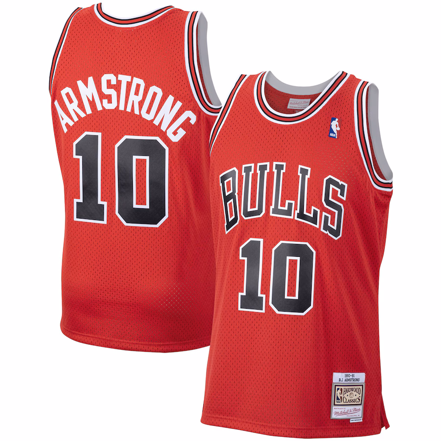 Men's Chicago Bulls B. J. Armstrong Mitchell & Ness Red 2001/02 Hardwood Classics Swingman Jersey - Ujersey