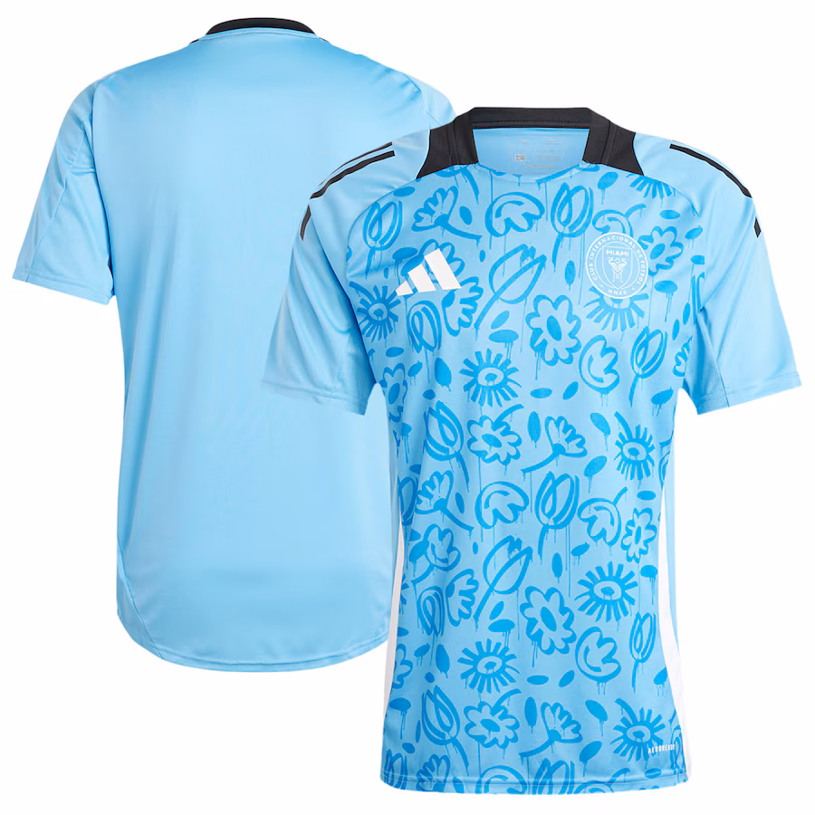 Men's Inter Miami CF adidas Blue 2024 One Planet Pre-Match Top - Ujersey