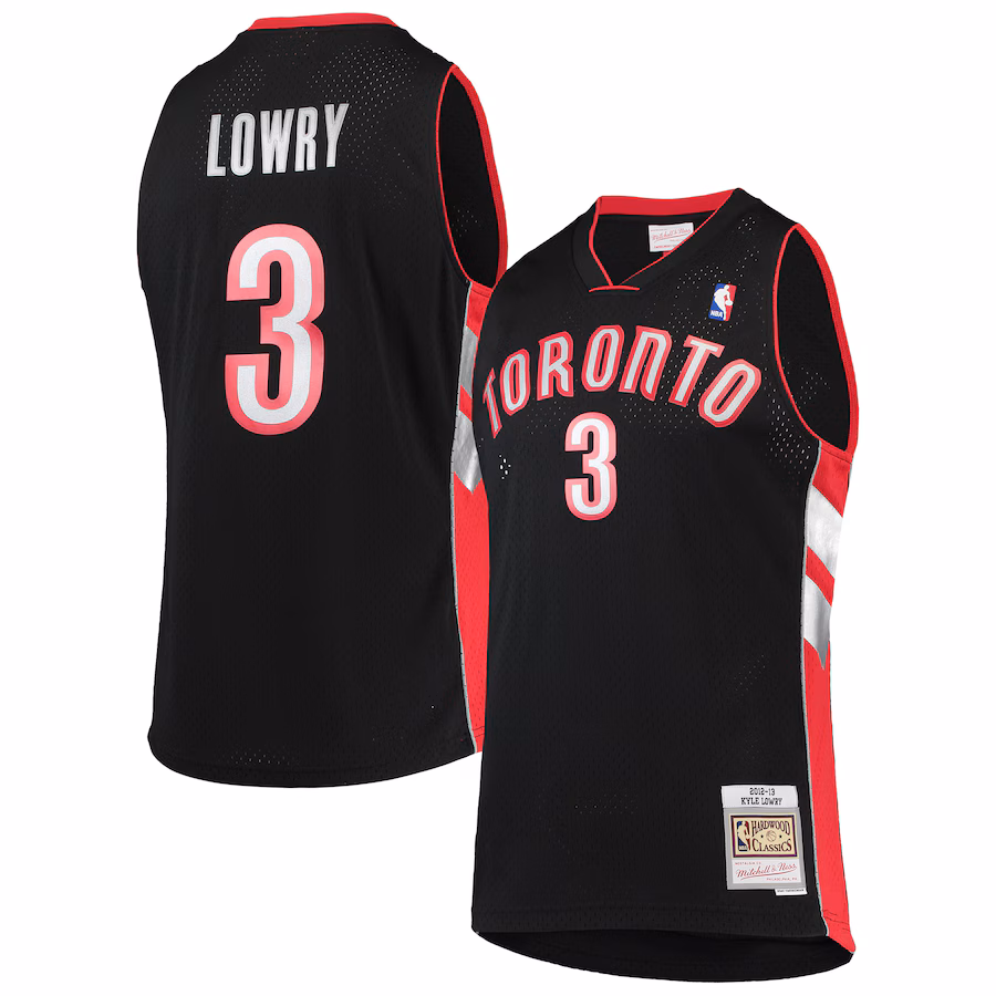 Men's Toronto Raptors Kyle Lowry Mitchell & Ness Black 2001/02 Hardwood Classics Swingman Jersey - Ujersey