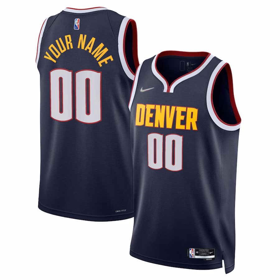 Men's Denver Nuggets Nike Navy 2021/22 Diamond Swingman Custom Jersey - Icon Edition - Ujersey