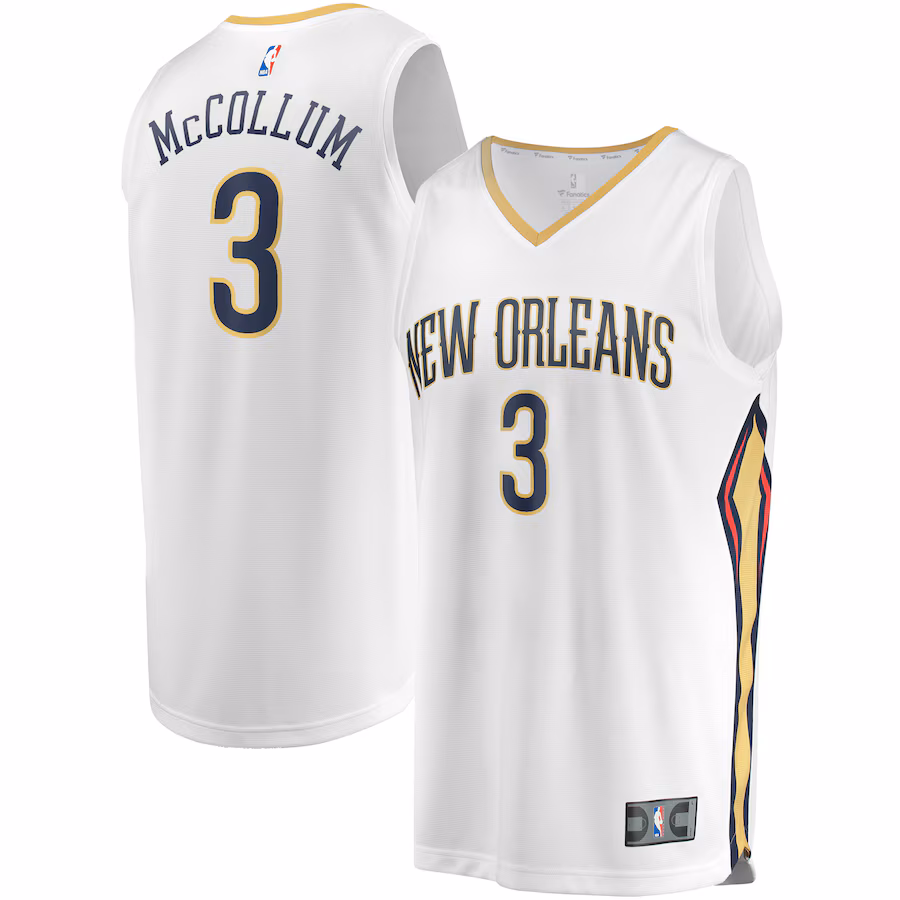 Men's New Orleans Pelicans C.J. McCollum Fanatics White Fast Break Replica Jersey - Association Edition - Ujersey
