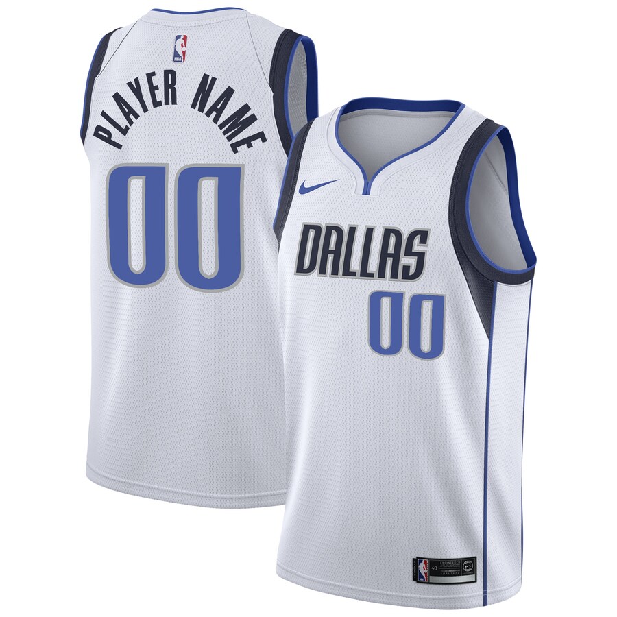 Men's Dallas Mavericks Nike White 2020/21 Swingman Custom Jersey - Association Edition - Ujersey