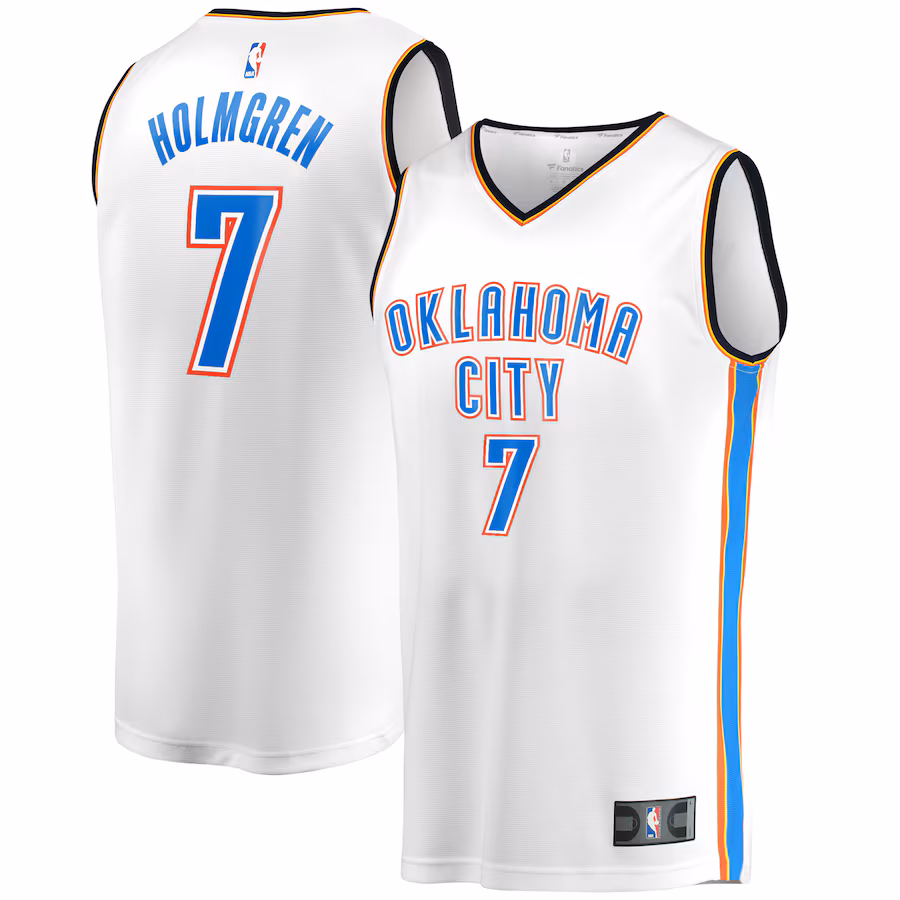 Men's Oklahoma City Thunder Chet Holmgren Fanatics White Fast Break Player Jersey - Association Edition - Ujersey