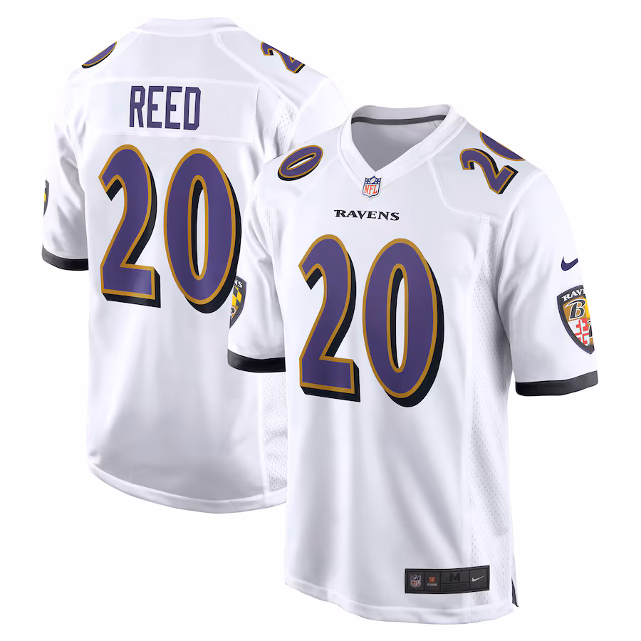 Men's Baltimore Ravens Ed Reed Nike White Retired Player Game Jersey - Ujersey