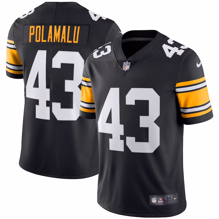 Men's Pittsburgh Steelers Troy Polamalu Nike Black Retired Player Limited Alternate Jersey - Ujersey