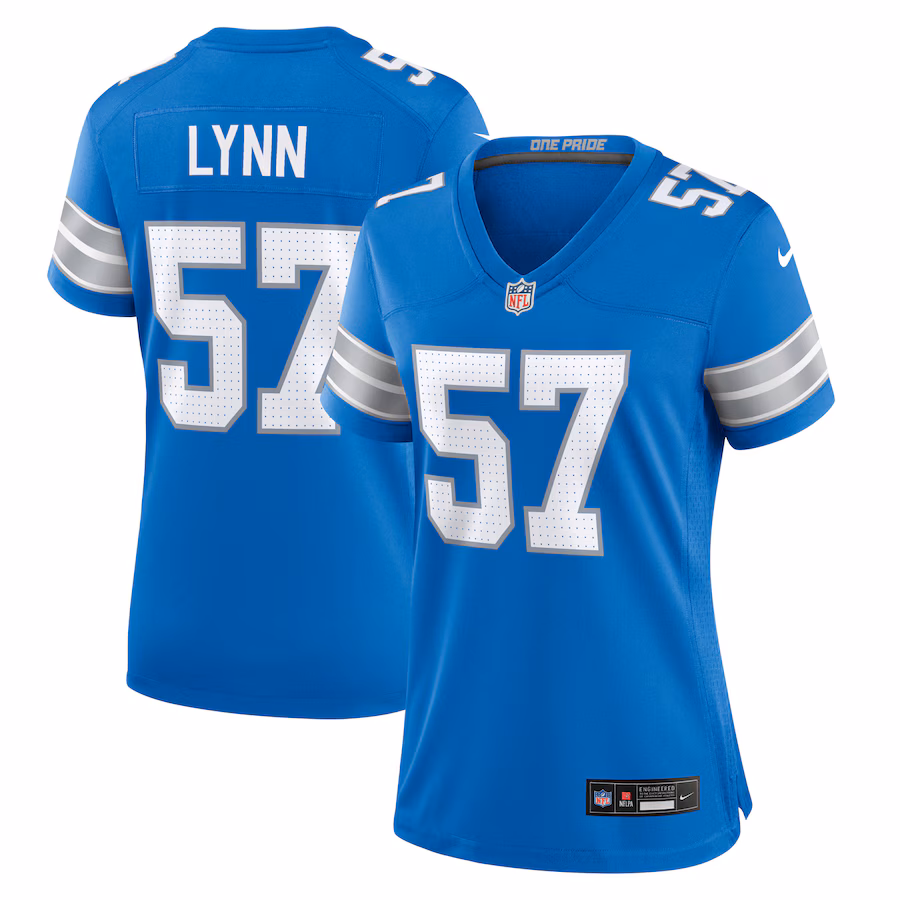 Women's Detroit Lions Nate Lynn Nike  Blue Game Jersey - Ujersey