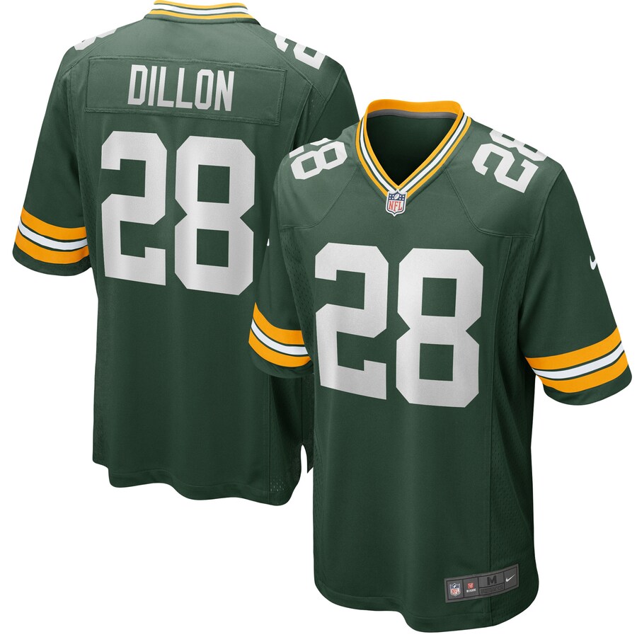 Men's Green Bay Packers AJ Dillon Nike Green Team Game Jersey - Ujersey