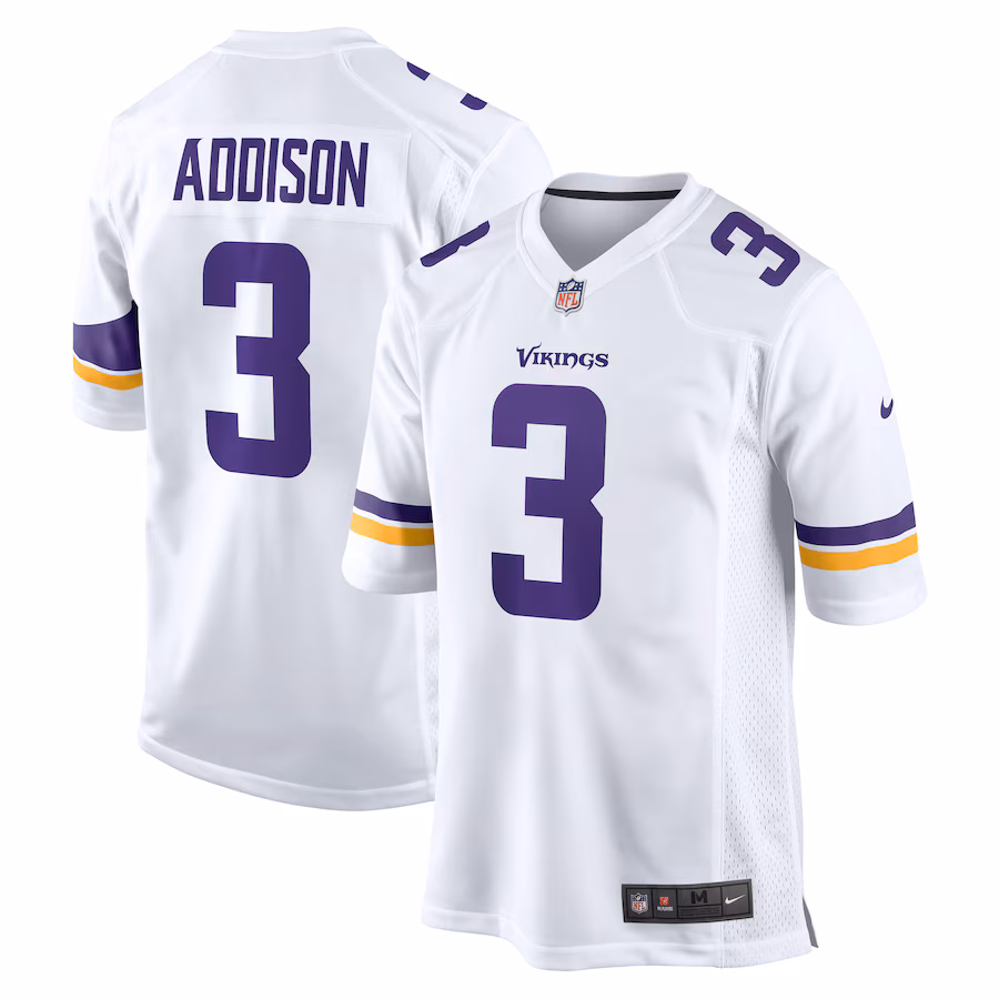 Men's Minnesota Vikings Jordan Addison Nike White Away Game Jersey - Ujersey