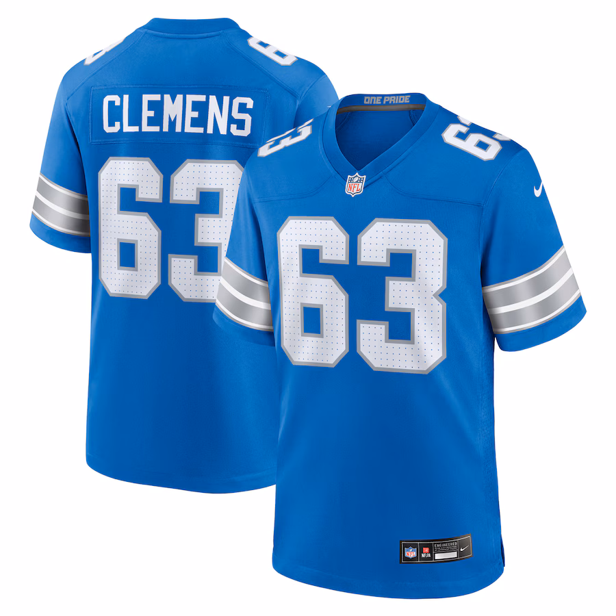 Men's Detroit Lions Duke Clemens Nike  Blue Game Jersey - Ujersey
