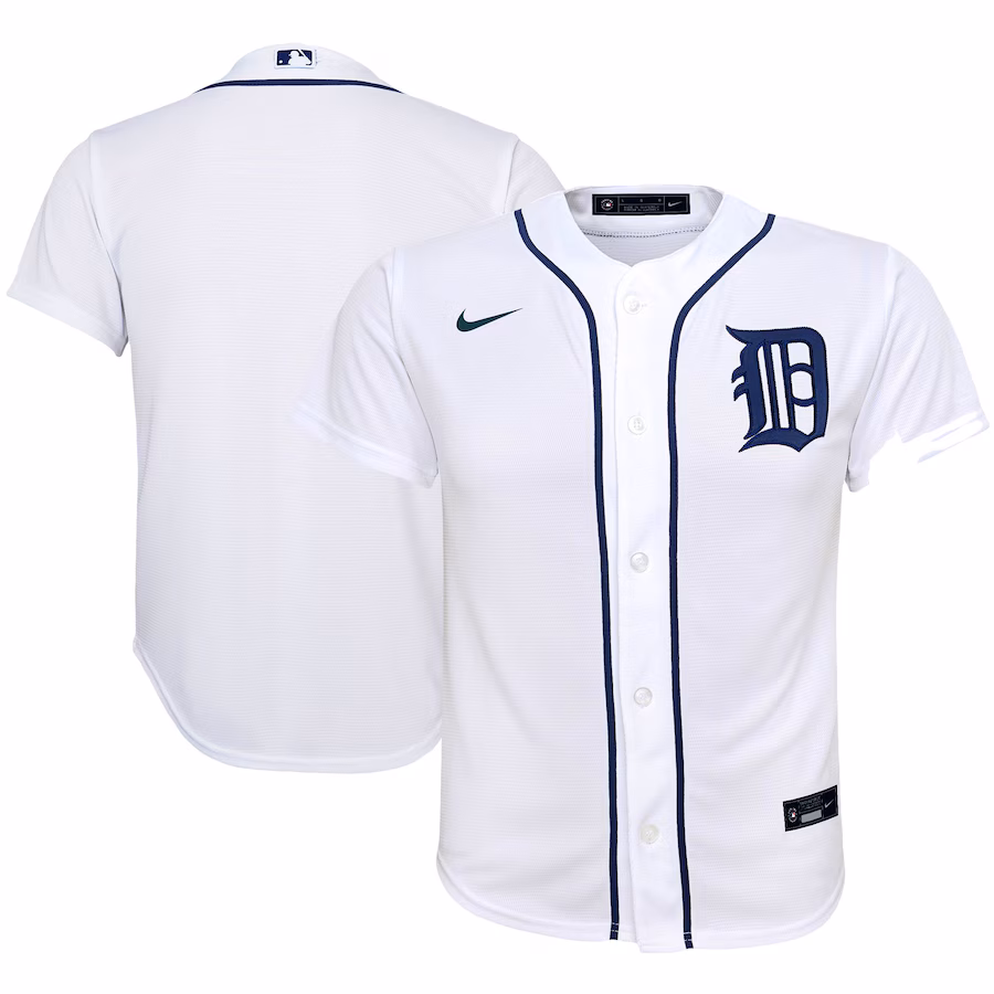 Youth Detroit Tigers Nike White Home Replica Team Jersey - Ujersey