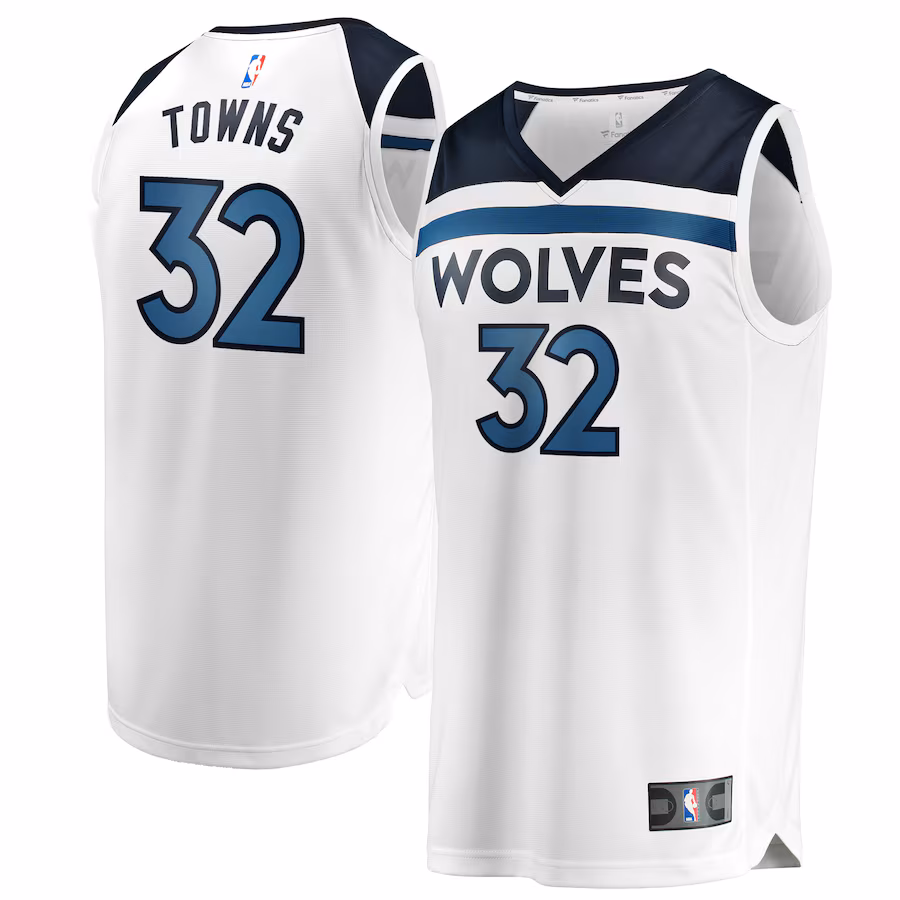 Youth Minnesota Timberwolves Karl-Anthony Towns Fanatics White Fast Break Replica Jersey - Association Edition - Ujersey