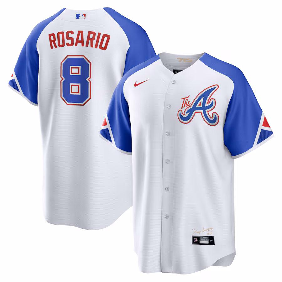 Men's Atlanta Braves Eddie Rosario Nike White City Connect Replica Player Jersey - Ujersey