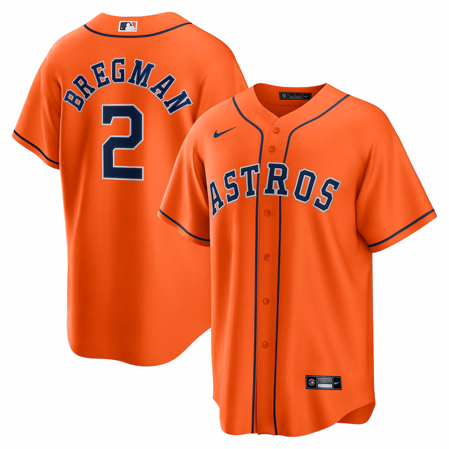 Men's Houston Astros Alex Bregman Nike Orange Alternate Replica Player Name Jersey - Ujersey