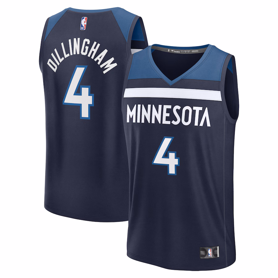 Youth Minnesota Timberwolves Rob Dillingham  Fanatics Navy 2024 NBA Draft Fast Break Player Jersey - Icon Edition - Ujersey