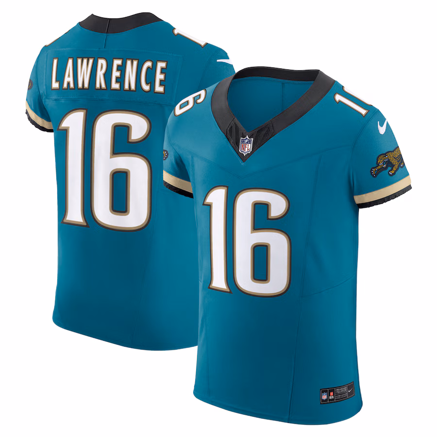 Men's Jacksonville Jaguars Trevor Lawrence Nike Teal Prowler Throwback Vapor F.U.S.E. Elite Jersey - Ujersey
