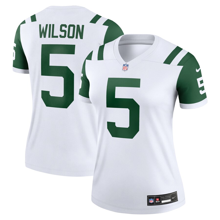 Women's New York Jets Garrett Wilson Nike White Classic Alternate Legend Player Jersey - Ujersey