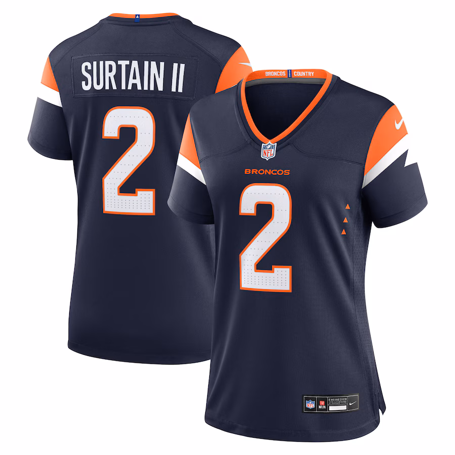 Women's Denver Broncos Patrick Surtain II Nike Navy Mile High Collection Alternate Game Jersey - Ujersey
