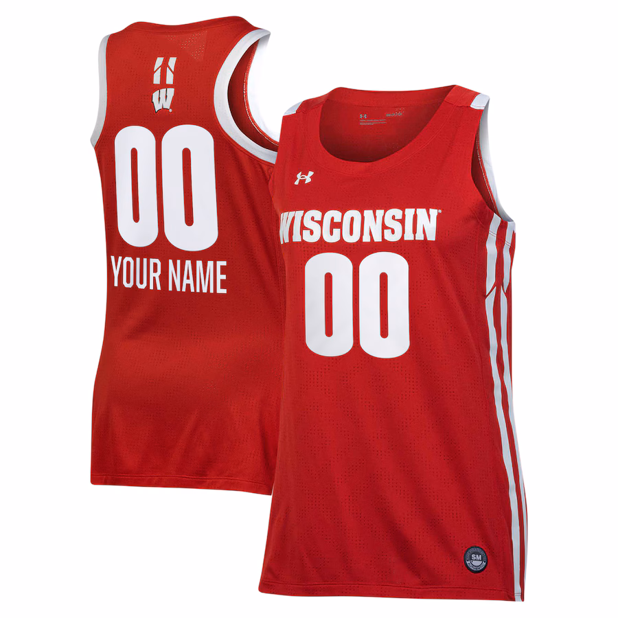 Wisconsin Badgers Under Armour Women's Custom Alternate Basketball Jersey - Red - Ujersey