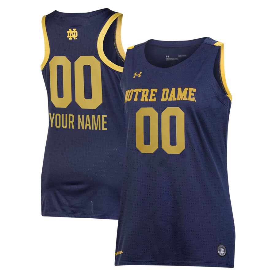 Notre Dame Fighting Irish Under Armour Women's Custom Alternate Basketball Jersey - Navy - Ujersey