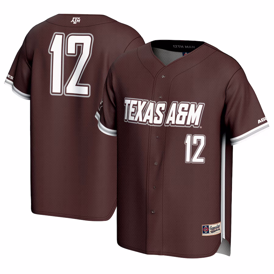 #12 Texas A&M Aggies GameDay Greats Youth Baseball Lightweight Fashion Jersey - Maroon - Ujersey