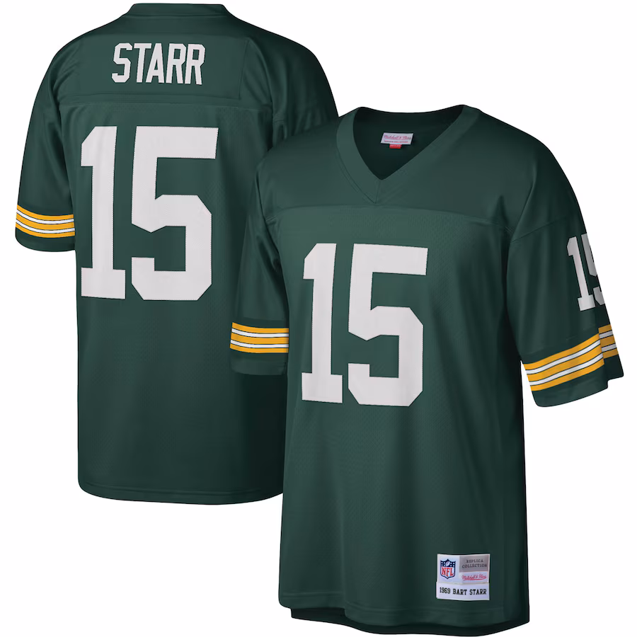 Men's Green Bay Packers Bart Starr Mitchell & Ness Green Legacy Replica Jersey - Ujersey