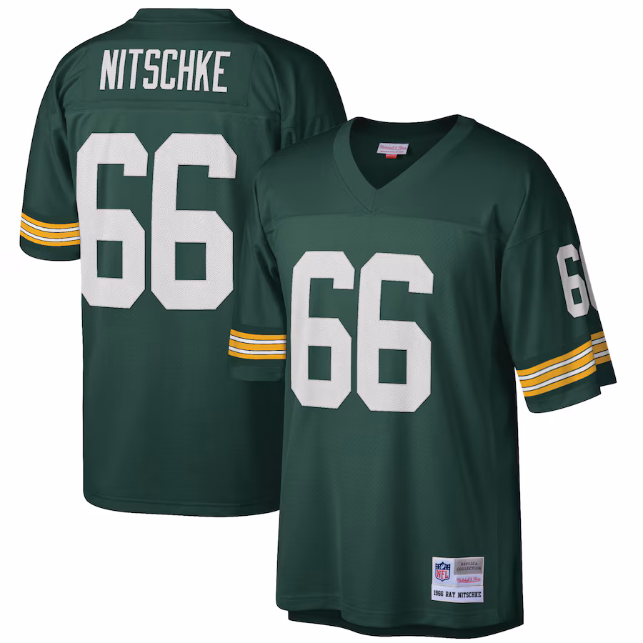 Men's Green Bay Packers Ray Nitschke Mitchell & Ness Green Retired Player Legacy Replica Jersey - Ujersey