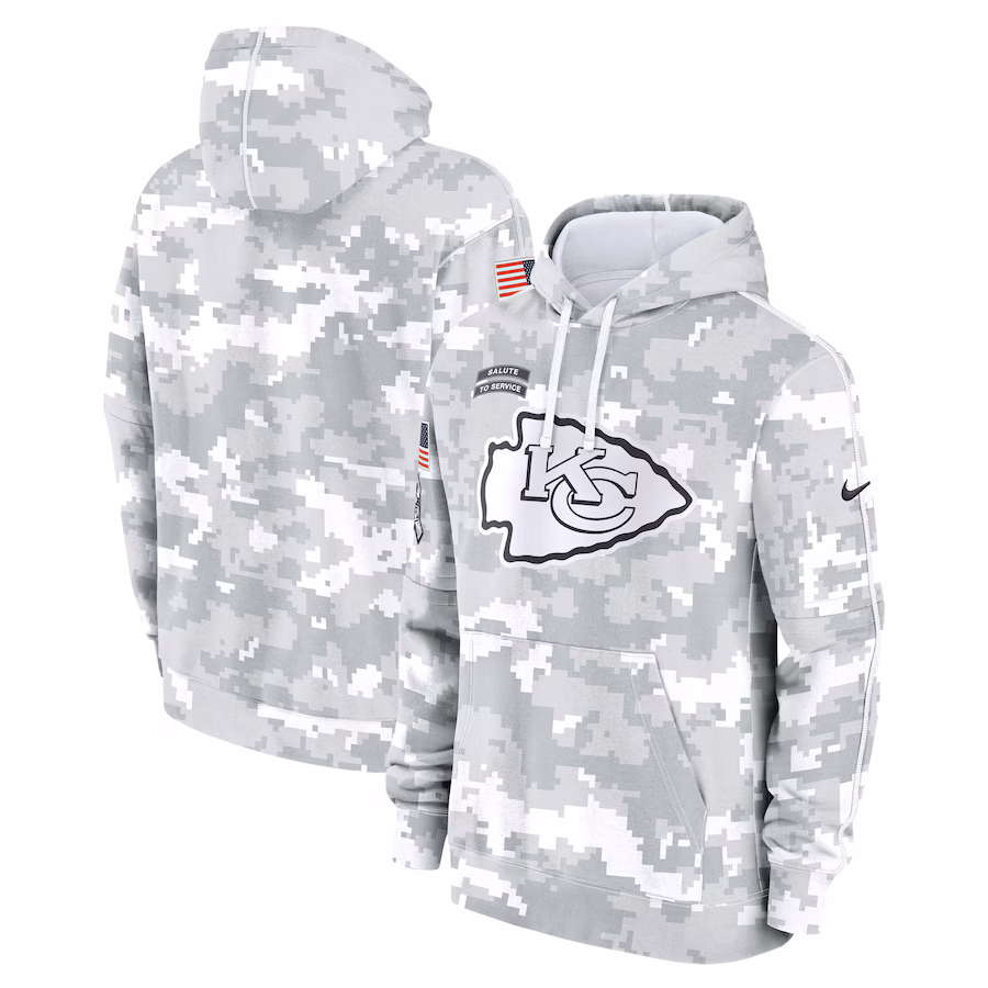 Men's Kansas City Chiefs Nike Arctic Camo 2024 Salute To Service Big & Tall Club Fleece Pullover Hoodie - Ujersey