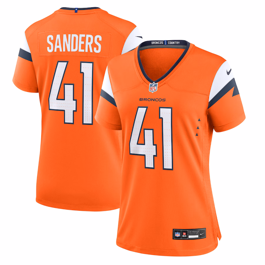 Women's Denver Broncos Drew Sanders Nike Orange Team Game Jersey - Ujersey