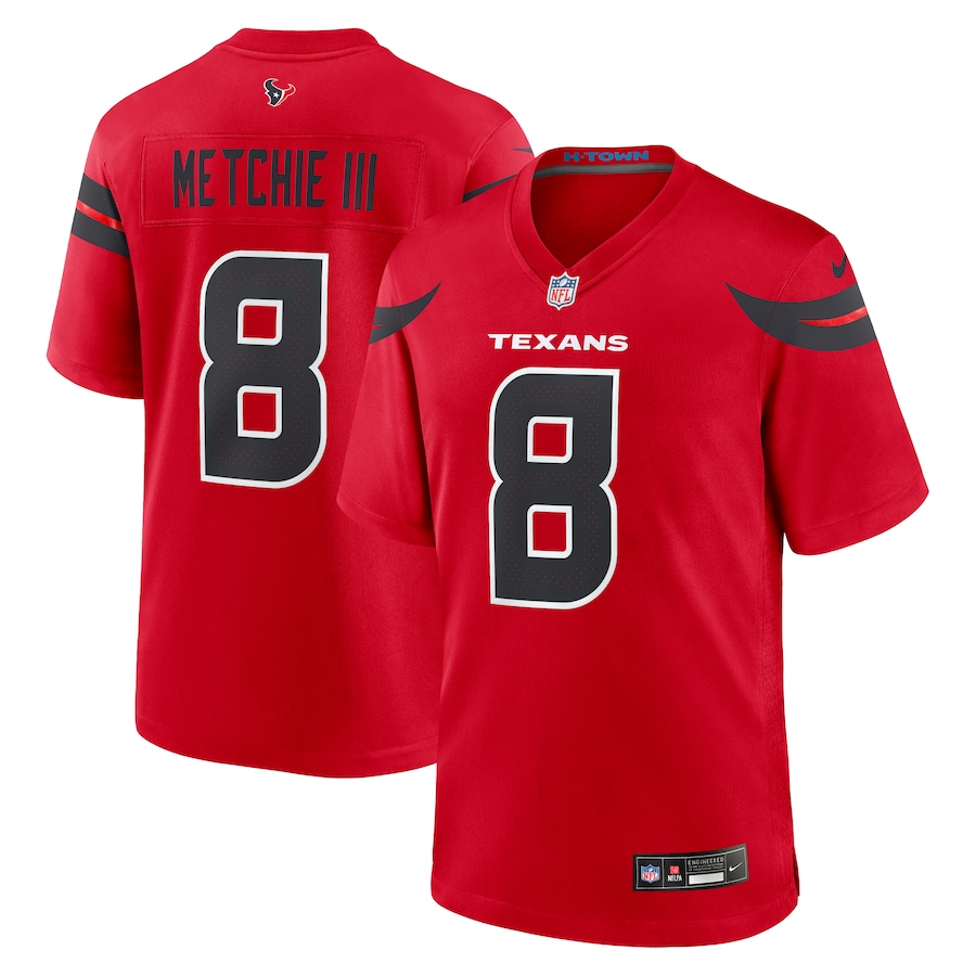Men's Houston Texans John Metchie III Nike Red Alternate Game Jersey - Ujersey