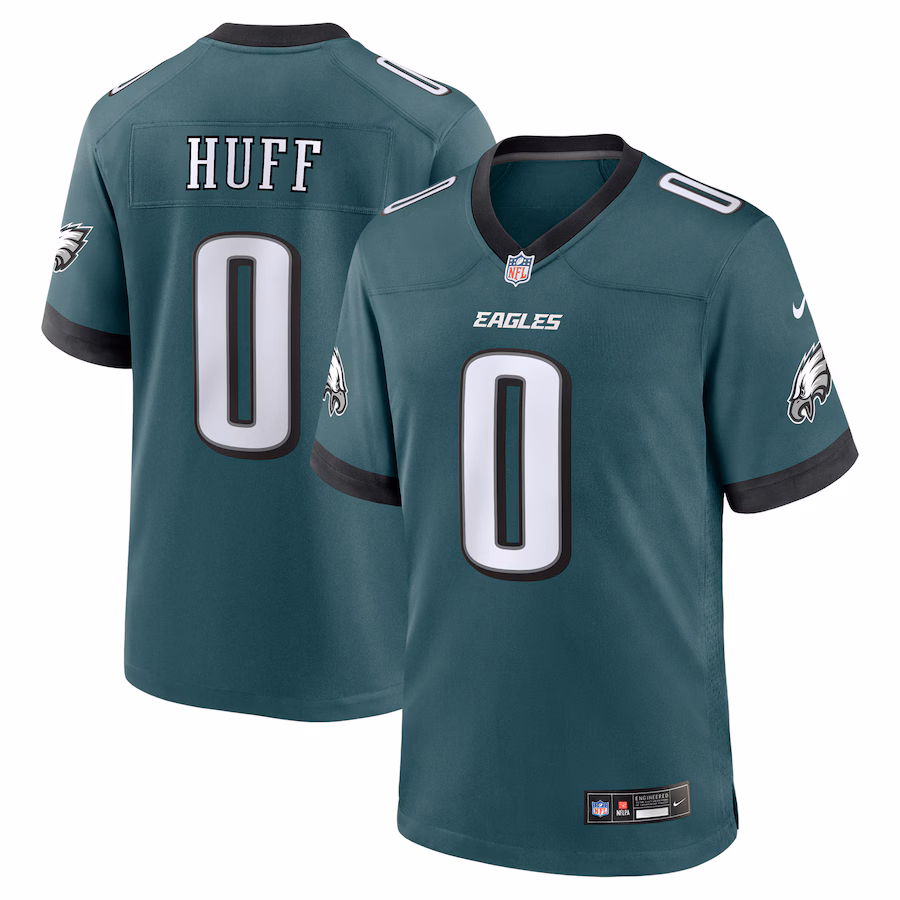 Men's Philadelphia Eagles Bryce Huff Nike Midnight Green Team Game Jersey - Ujersey