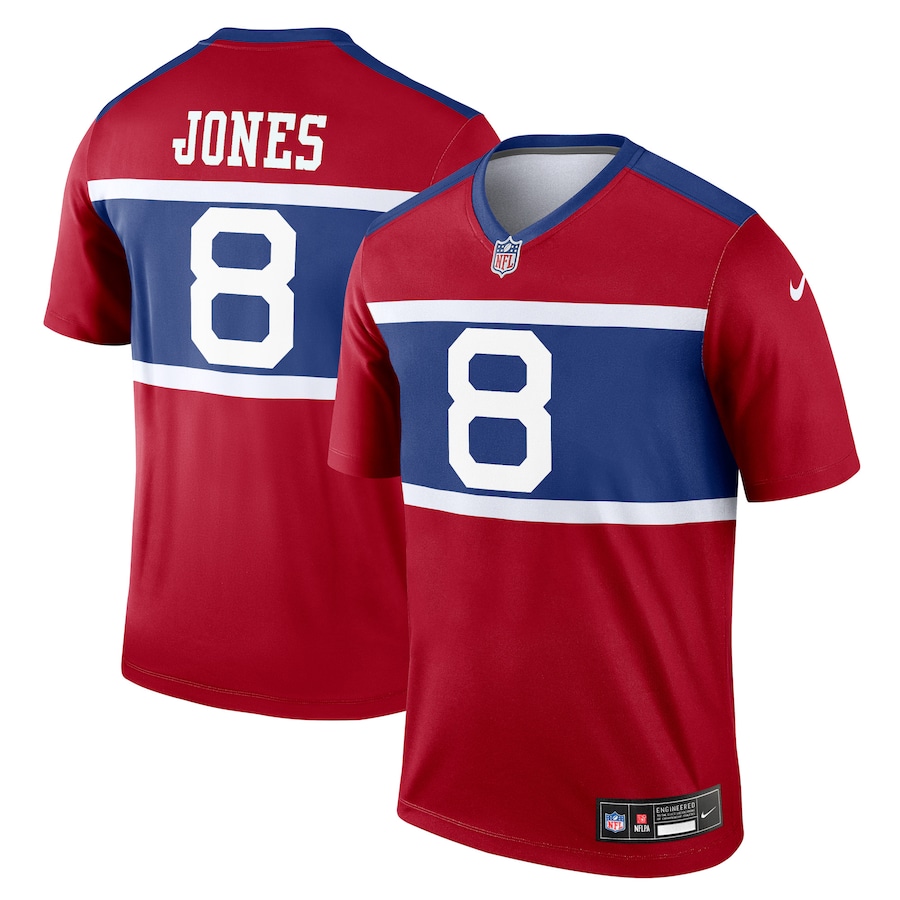 Men's New York Giants Daniel Jones Nike Red Alternate Legend Player Performance Top - Ujersey