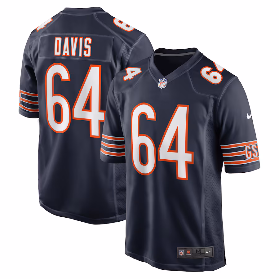Men's Chicago Bears Nate Davis Nike Navy Game Jersey - Ujersey