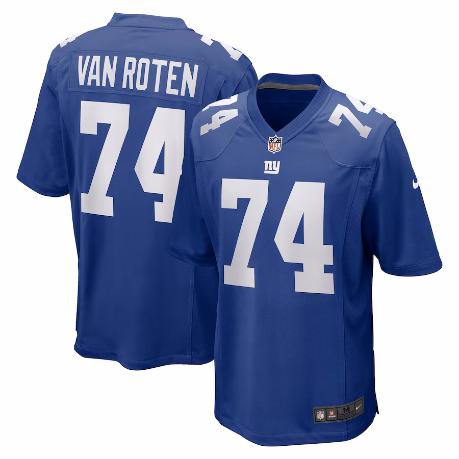 Men's New York Giants Greg Van Roten Nike Royal Team Game Jersey - Ujersey