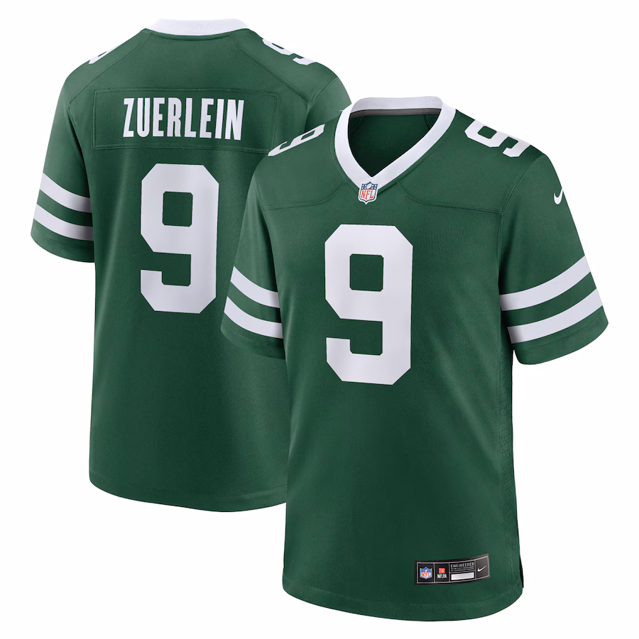 Men's New York Jets Greg Zuerlein Nike Legacy Green Team Game Jersey - Ujersey