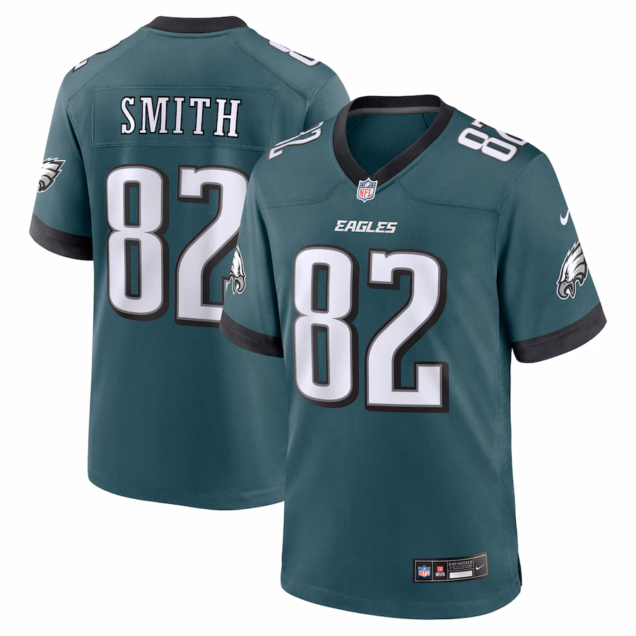 Men's Philadelphia Eagles Ainias Smith Nike Midnight Green Team Game Jersey - Ujersey