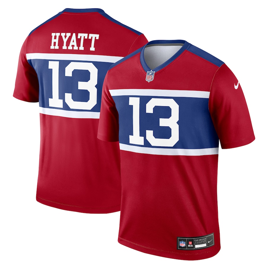 Men's New York Giants Jalin Hyatt Nike Red Alternate Legend Player Performance Top - Ujersey